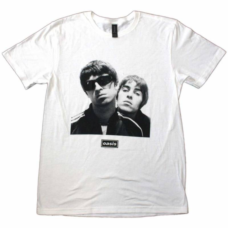 【予約商品】OASIS バンドTシャツ ユニセックス: Noel & Liam Square Photo (White)