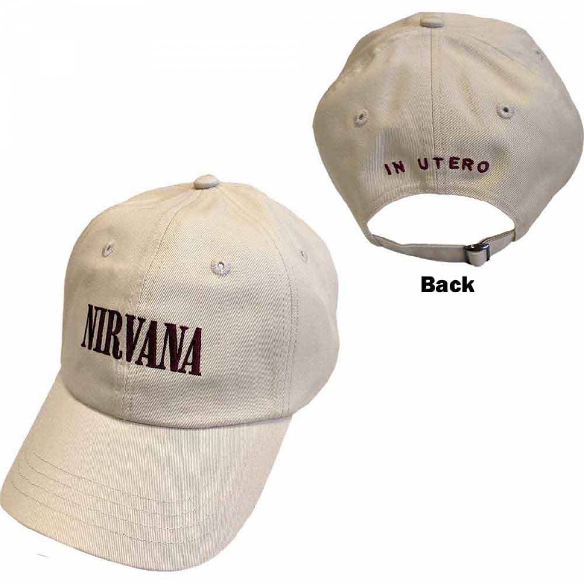 NIRVANA Unisex Baseball Cap: Text Logo in Utero