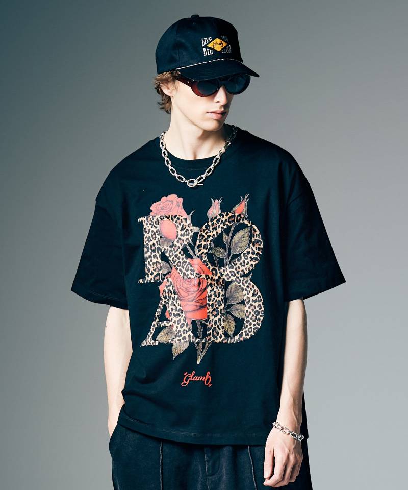 【予約商品】glamb(グラム) Velour Road T-Shirt / ベロアロードTシャツ - Black