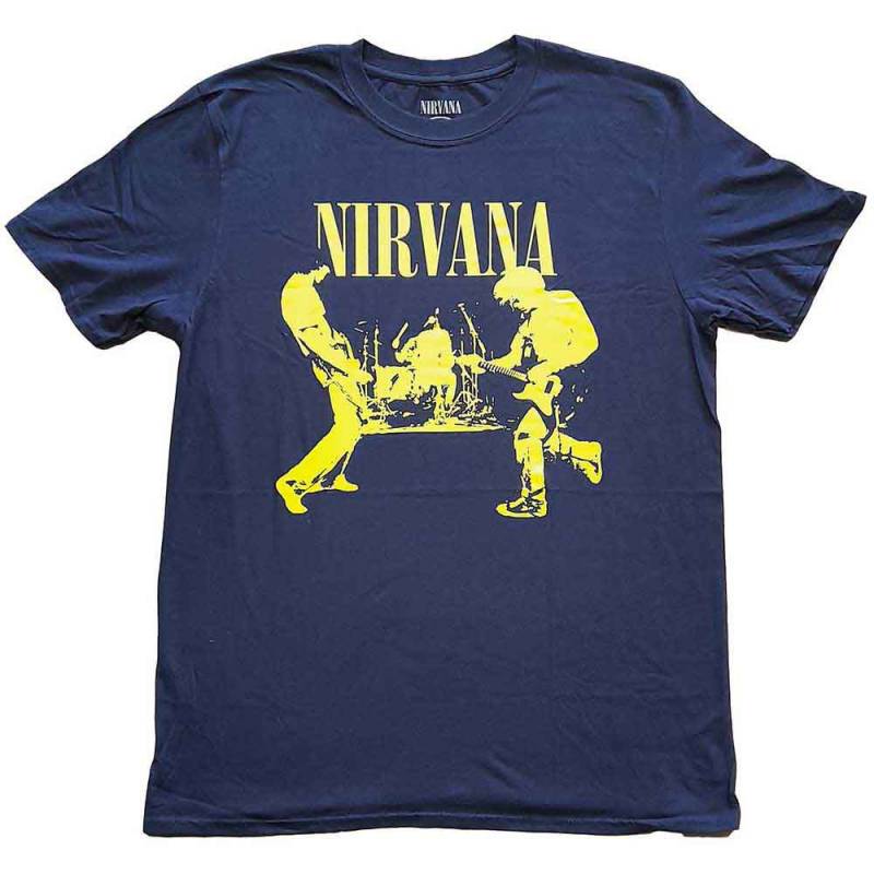 【予約商品】NIRVANA バンドTシャツ ユニセックス: Stage (Navy Blue)