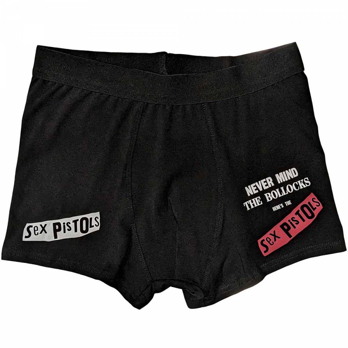 【予約商品】THE SEX PISTOLS Unisex Boxers: Never Mind the Bollocks Original Album (Black) - BLACK