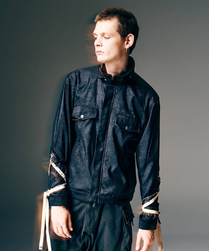 【予約商品】glamb(グラム) Blow Bondage Jacket / ブロウボンデージジャケット - Black