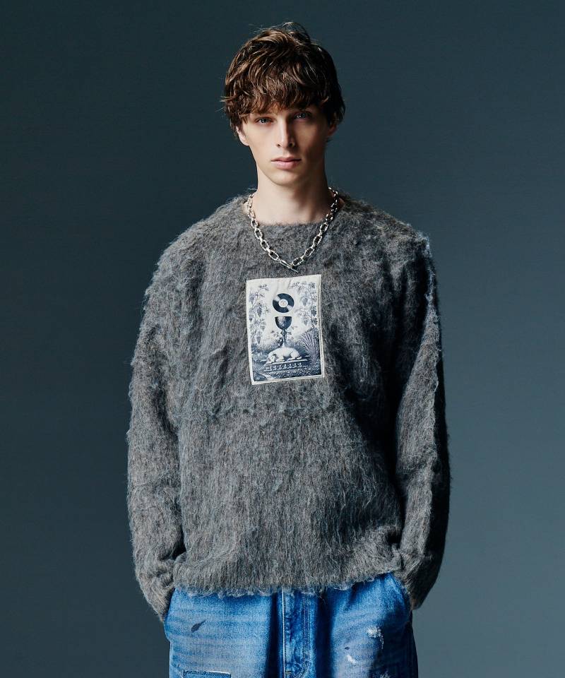【予約商品】glamb(グラム) Patch Pullover Knit / パッチプルオーバーニット - Purple