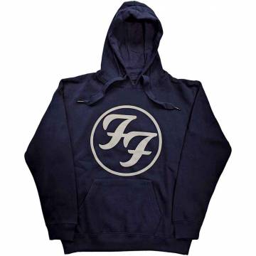 【予約商品】FOO FIGHTERS Unisex Pullover Hoodie: FF Logo (Navy Blue) - NAVY BLUE