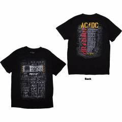 【予約商品】AC/DC バンドTシャツ ユニセックス: Control Wires PWR-UP EU Tour '24 (Black) (Back Print & Ex-Tour) - BLACK
