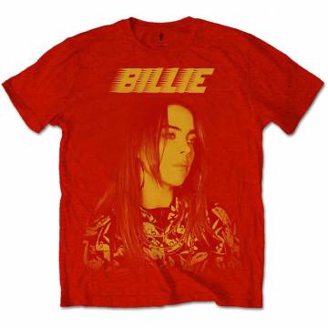 【予約商品】BILLIE EILISH バンドTシャツ ユニセックス: Racer Logo Jumbo (Red) - RED