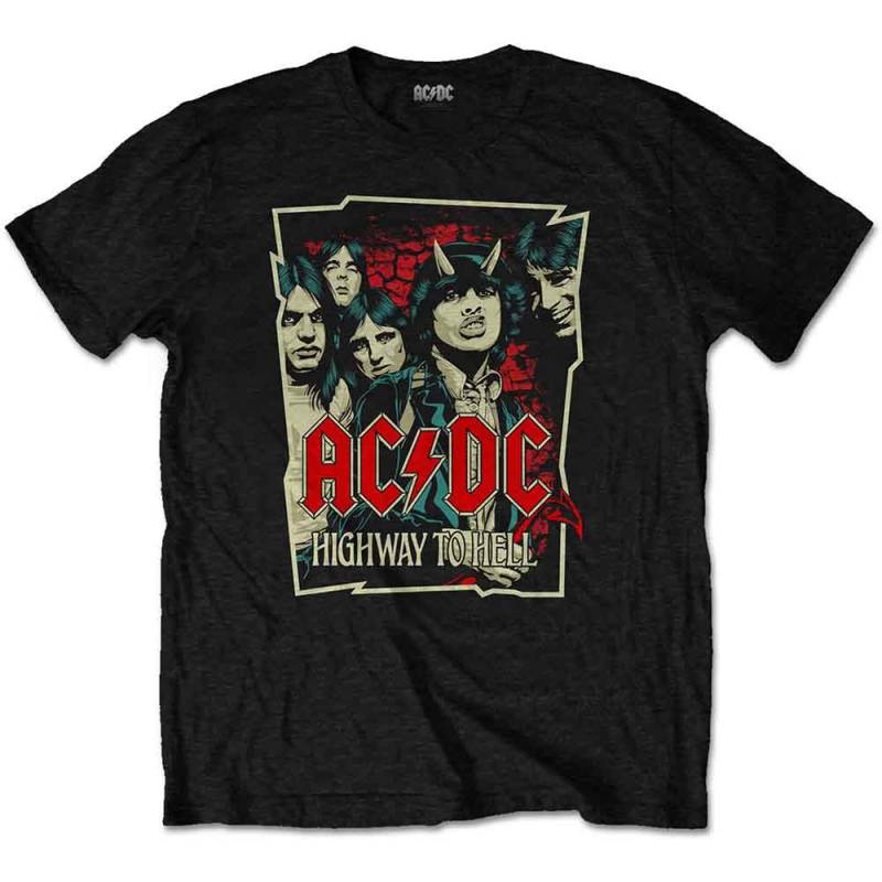 【予約商品】AC/DC バンドTシャツ ユニセックス: Highway To Hell Sketch (Black) - BLACK