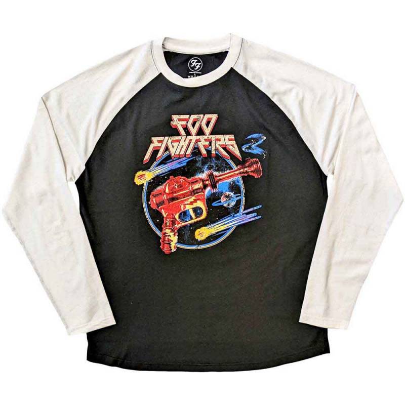 【予約商品】FOO FIGHTERS Unisex Raglan バンドTシャツ: Ray Gun (Black & White)