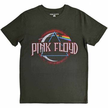 【予約商品】PINK FLOYD バンドTシャツ ユニセックス: Vintage Dark Side of the Moon Seal (Green) - GREEN