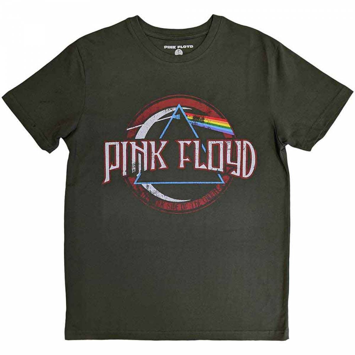 【予約商品】PINK FLOYD バンドTシャツ ユニセックス: Vintage Dark Side of the Moon Seal (Green) - GREEN