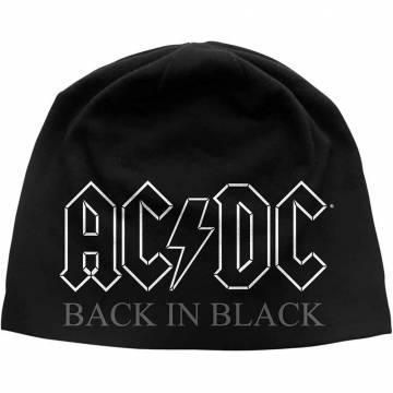 【予約商品】AC/DC Unisex Beanie Hat: Back in Black (Black) - BLACK