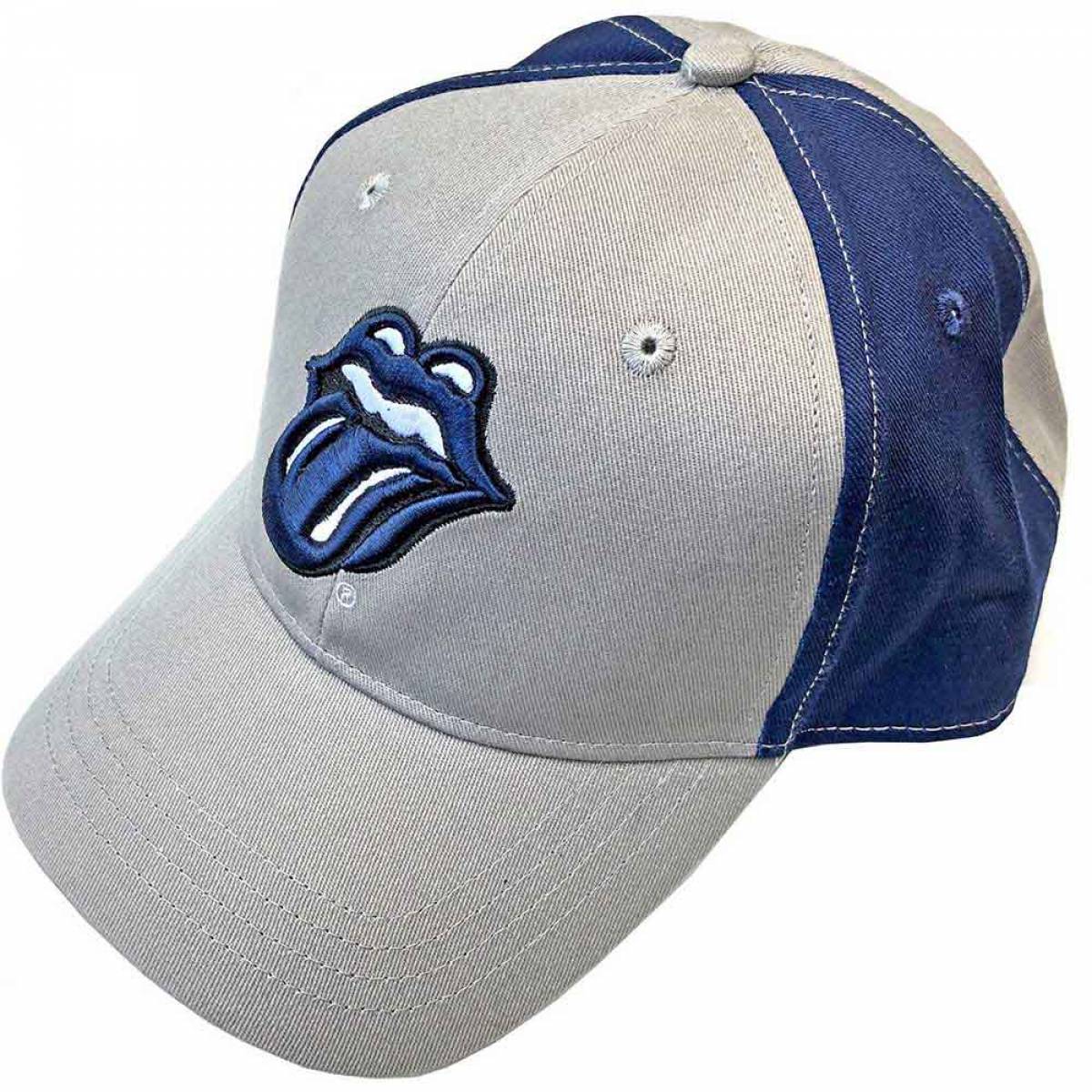 【予約商品】THE ROLLING STONES Unisex Baseball Cap: Navy Tongue (Grey & Navy Blue) (2-Tone) - GREY & NAVY BLUE