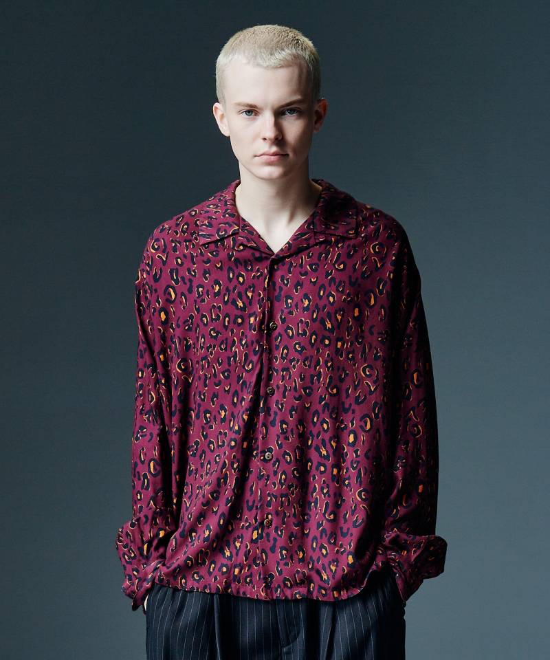 【予約商品】glamb(グラム) Glamorous Leopard Shirt / グラマラスレオパードシャツ - Wine