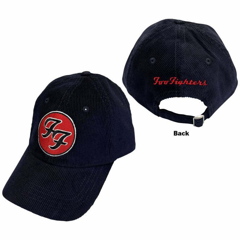 【予約商品】FOO FIGHTERS Unisex Baseball Cap: FF & TCATS Logos Corduroy (Navy Blue) (Back Print)