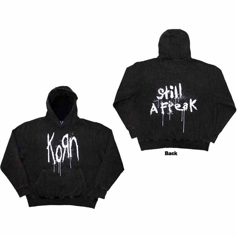 【予約商品】KORN Unisex Stone Wash Pullover Hoodie: Still A Freak (Charcoal Grey) (Back Print & Wash Collection)