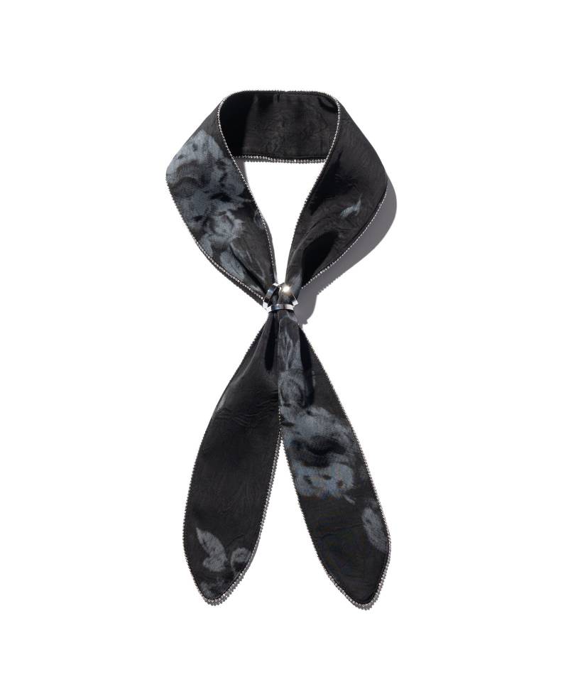 【予約商品】glamb(グラム) Studs Line Scarf / スタッズラインスカーフ - Black×Flower