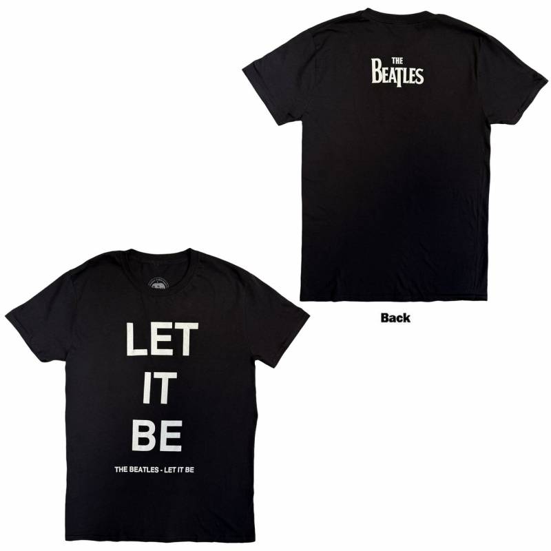【予約商品】THE BEATLES バンドTシャツ ユニセックス: Let It Be (Black) (Back Print)