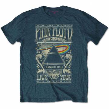 【予約商品】PINK FLOYD バンドTシャツ ユニセックス: Carnegie Hall Poster (Denim Blue) - DENIM BLUE
