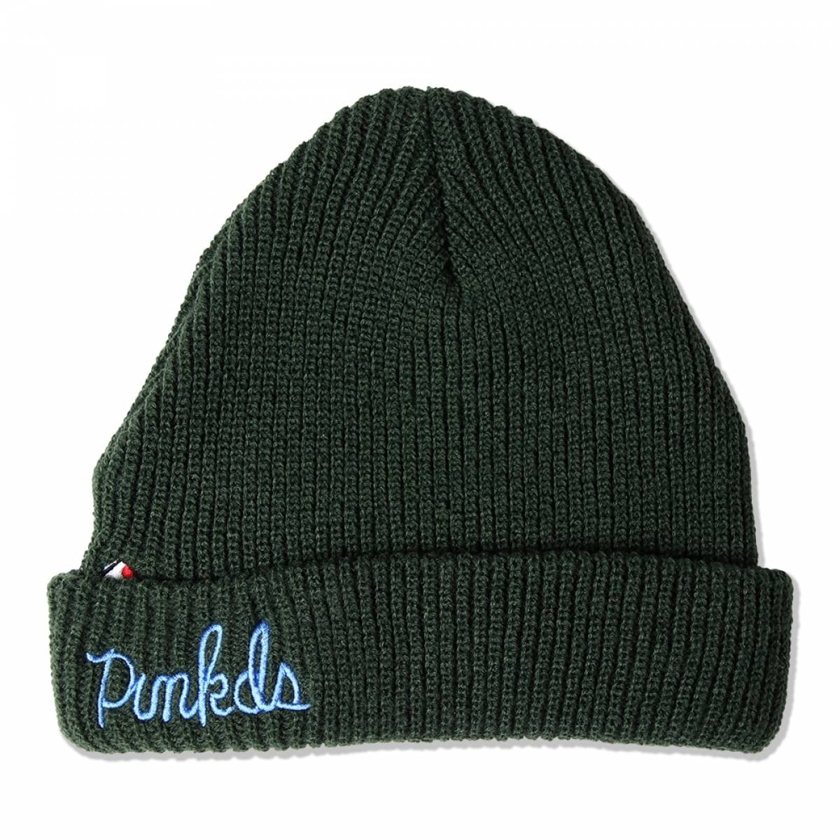 【予約商品】PUNK DRUNKERS (パンクドランカーズ) あめちゃんニットCAP - D.GREEN