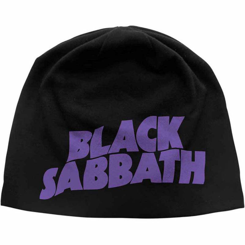 【予約商品】BLACK SABBATH Unisex Beanie Hat: Purple Logo JD Print (Black)