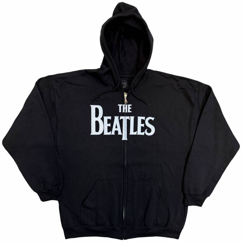 【予約商品】THE BEATLES Unisex Zipped Hoodie: Drop T Logo (Black)