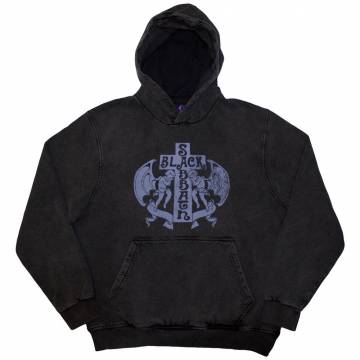 【予約商品】BLACK SABBATH Unisex Pullover Hoodie: Angels (Wash Collection) - CHARCOAL GREY