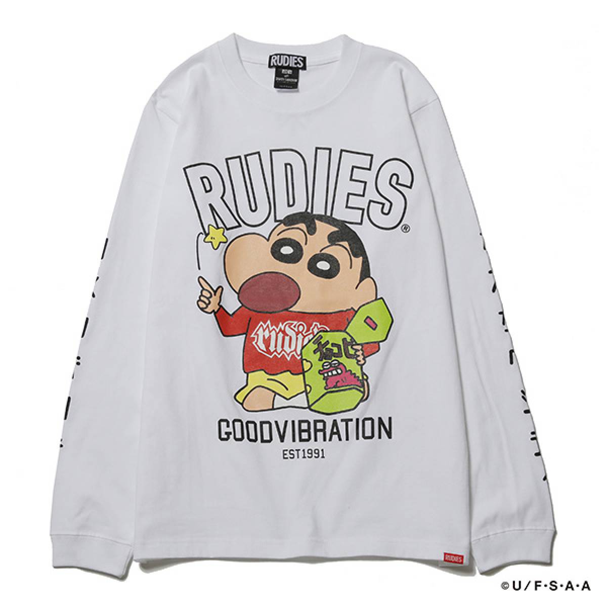 RUDIE'S (ルーディーズ) x CRAYON SHINCHAN SNACK LS-T WHITE