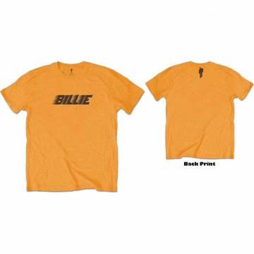 【予約商品】BILLIE EILISH バンドTシャツ ユニセックス: Racer Logo & Blohsh (Orange) (Back Print) - ORANGE