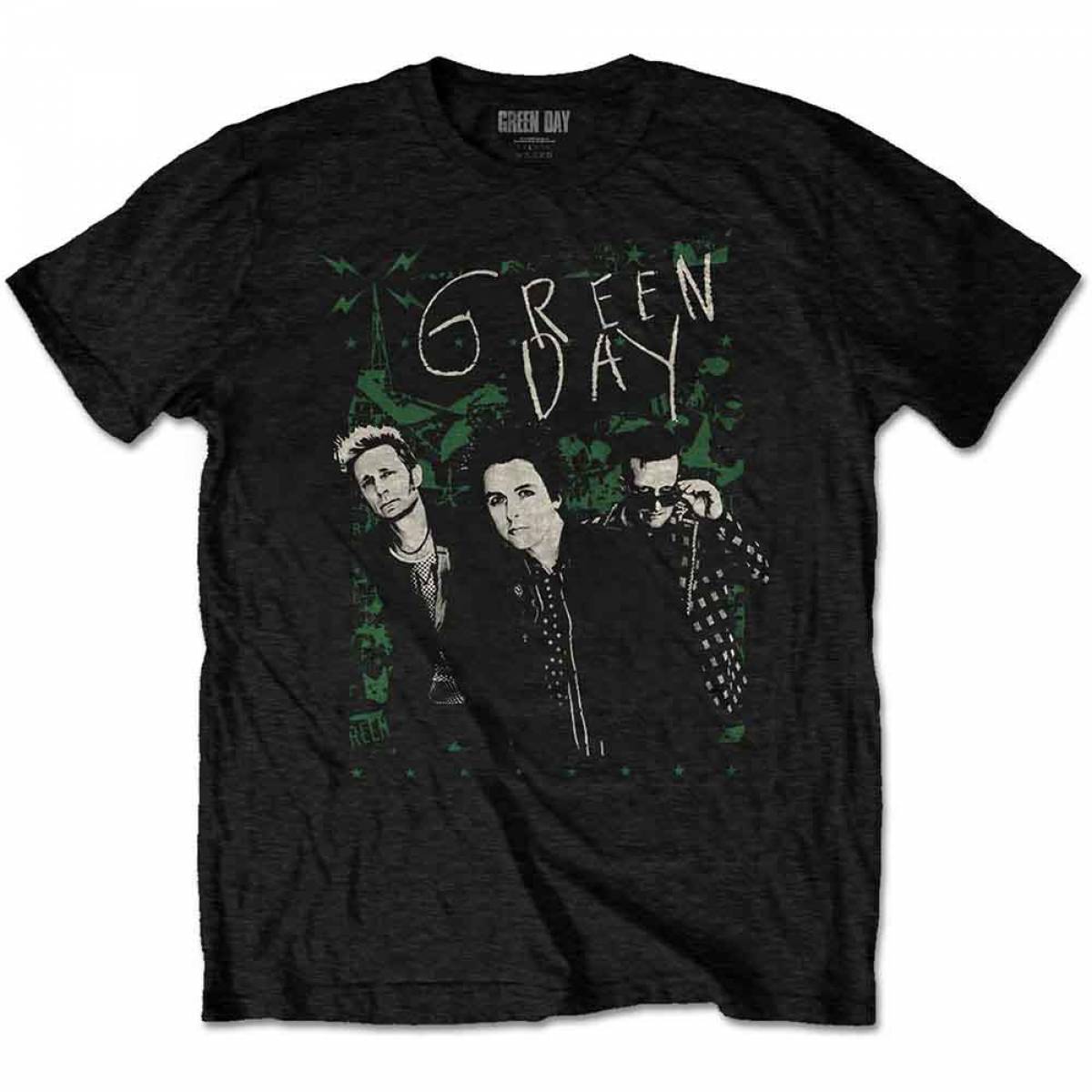 【予約商品】GREEN DAY バンドTシャツ ユニセックス: Green Lean - BLACK