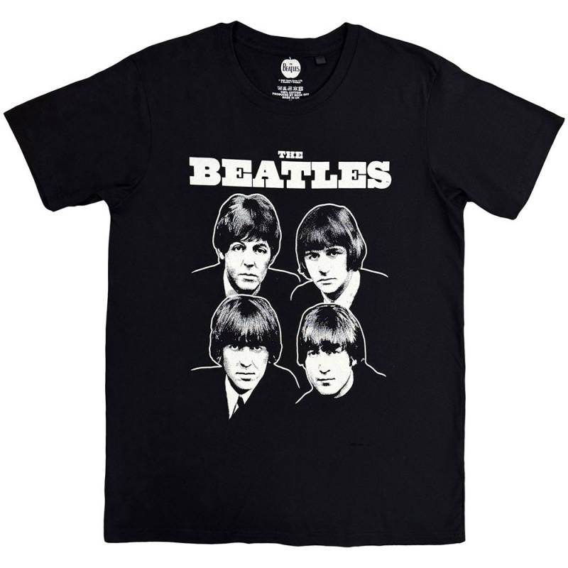 【予約商品】THE BEATLES バンドTシャツ ユニセックス: Black & White Band (Black)