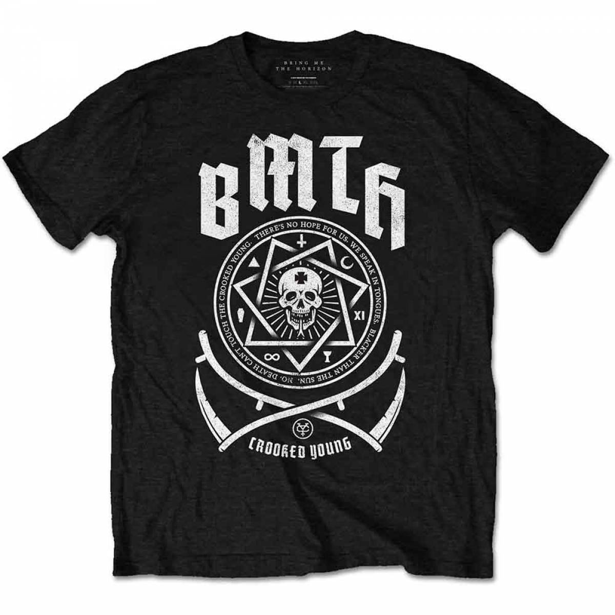【予約商品】BRING ME THE HORIZON バンドTシャツ ユニセックス: Crooked - BLACK