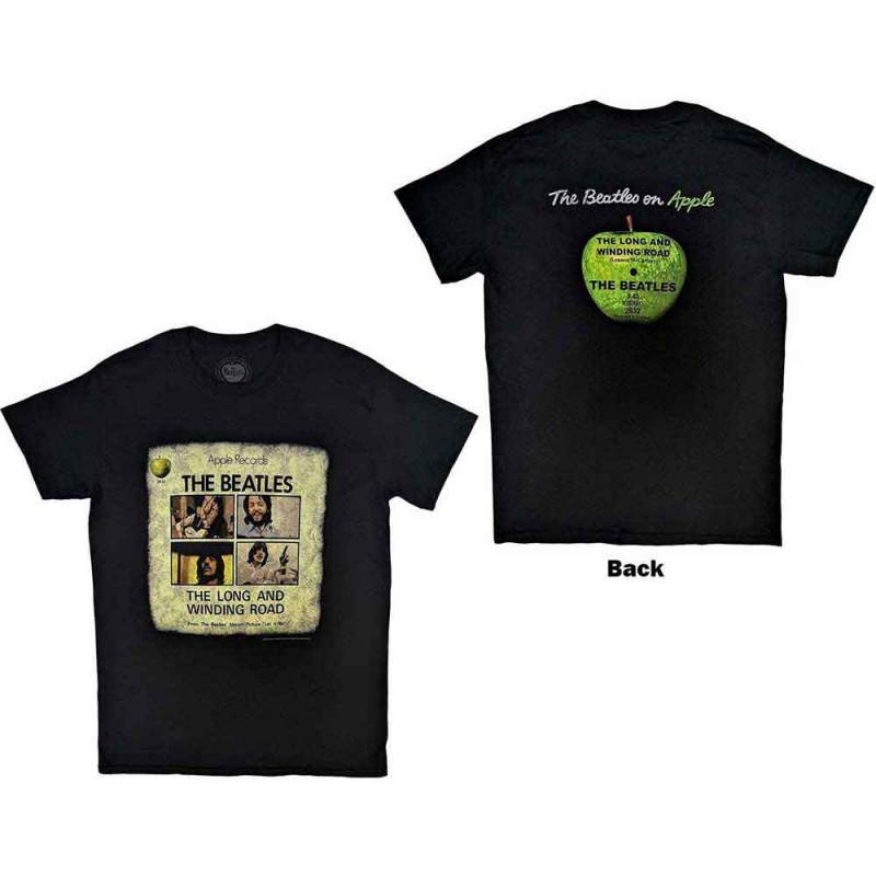 【予約商品】THE BEATLES バンドTシャツ ユニセックス: Vintage Long & Winding Road (Black) (Back Print)