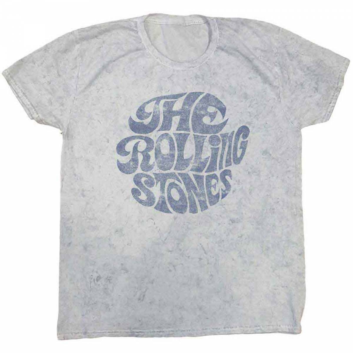 【予約商品】THE ROLLING STONES バンドTシャツ ユニセックス: 70's Logo (Dip-Dye On White) (Wash Collection) - DIP-DYE ON WHITE
