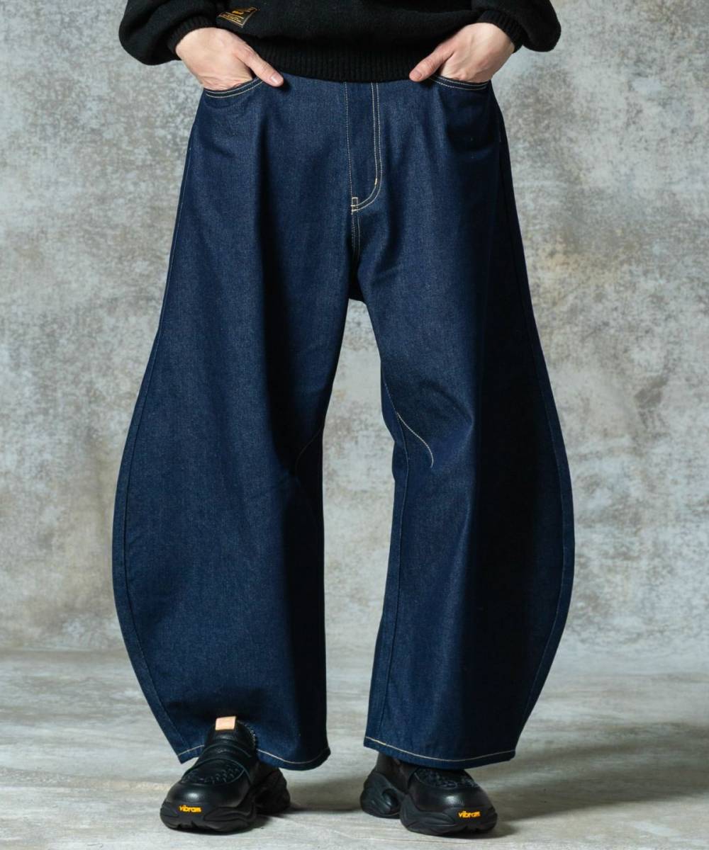 【予約商品】glamb(グラム)GB0325/P07 : Oval Baggy Denim / オーバルバギーデニム - Indigo
