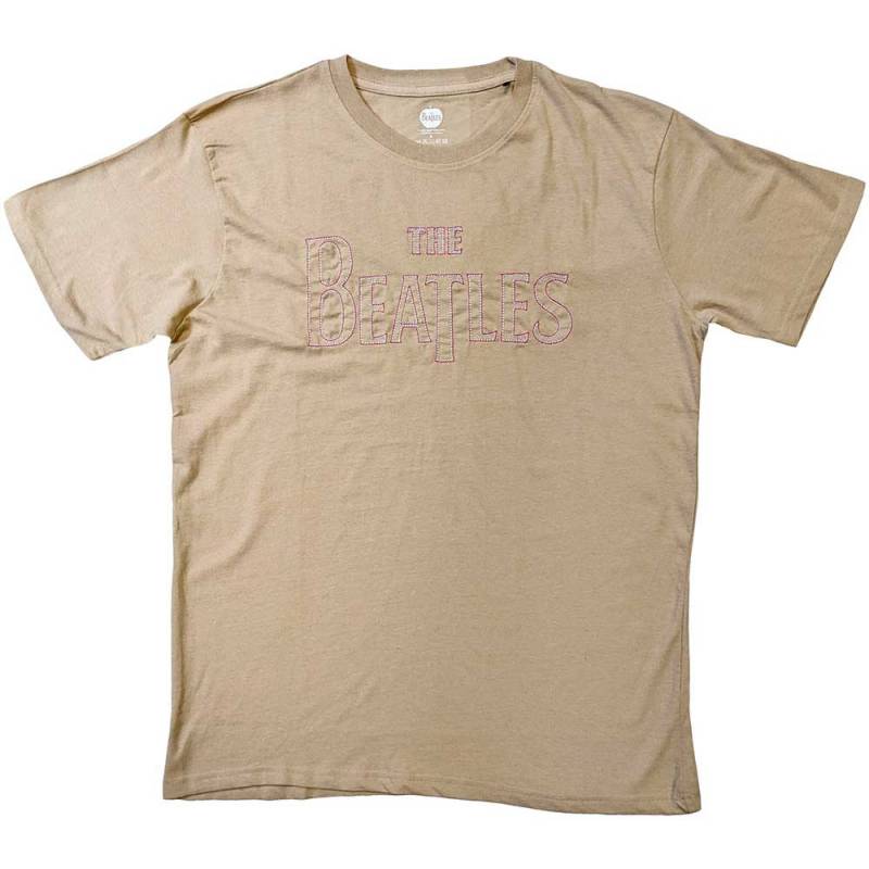 【予約商品】THE BEATLES バンドTシャツ ユニセックス: Drop T Embroidered (Sand) (Embellished)