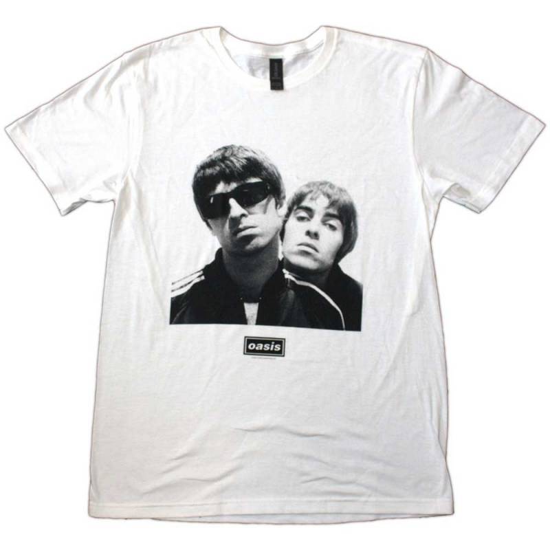 【予約商品】OASIS バンドTシャツ ユニセックス: Noel & Liam Square Photo (White)
