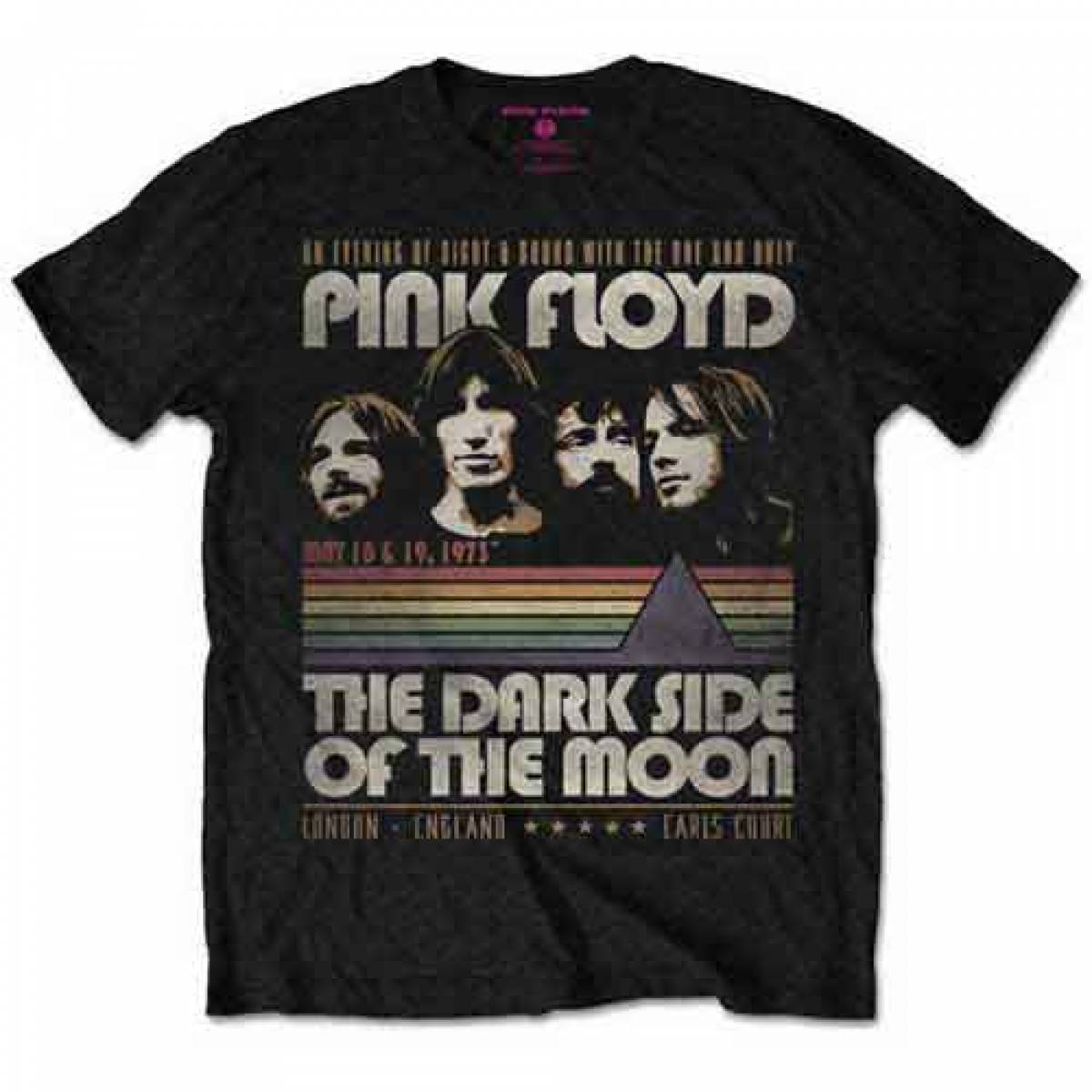 【予約商品】PINK FLOYD バンドTシャツ ユニセックス: Vintage Stripes (Black) - BLACK