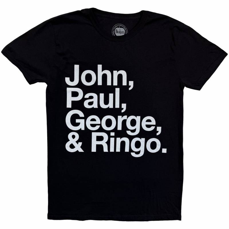 【予約商品】THE BEATLES バンドTシャツ ユニセックス: John, Paul, George & Ringo (Black)