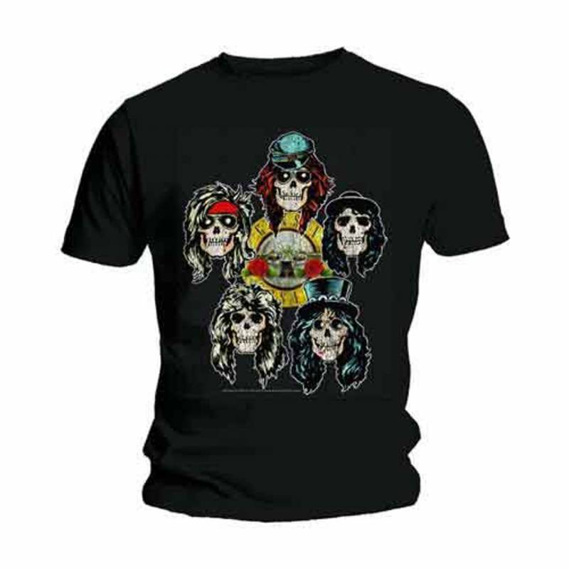 【予約商品】GUNS N' ROSES バンドTシャツ ユニセックス: Vintage Heads (Black)