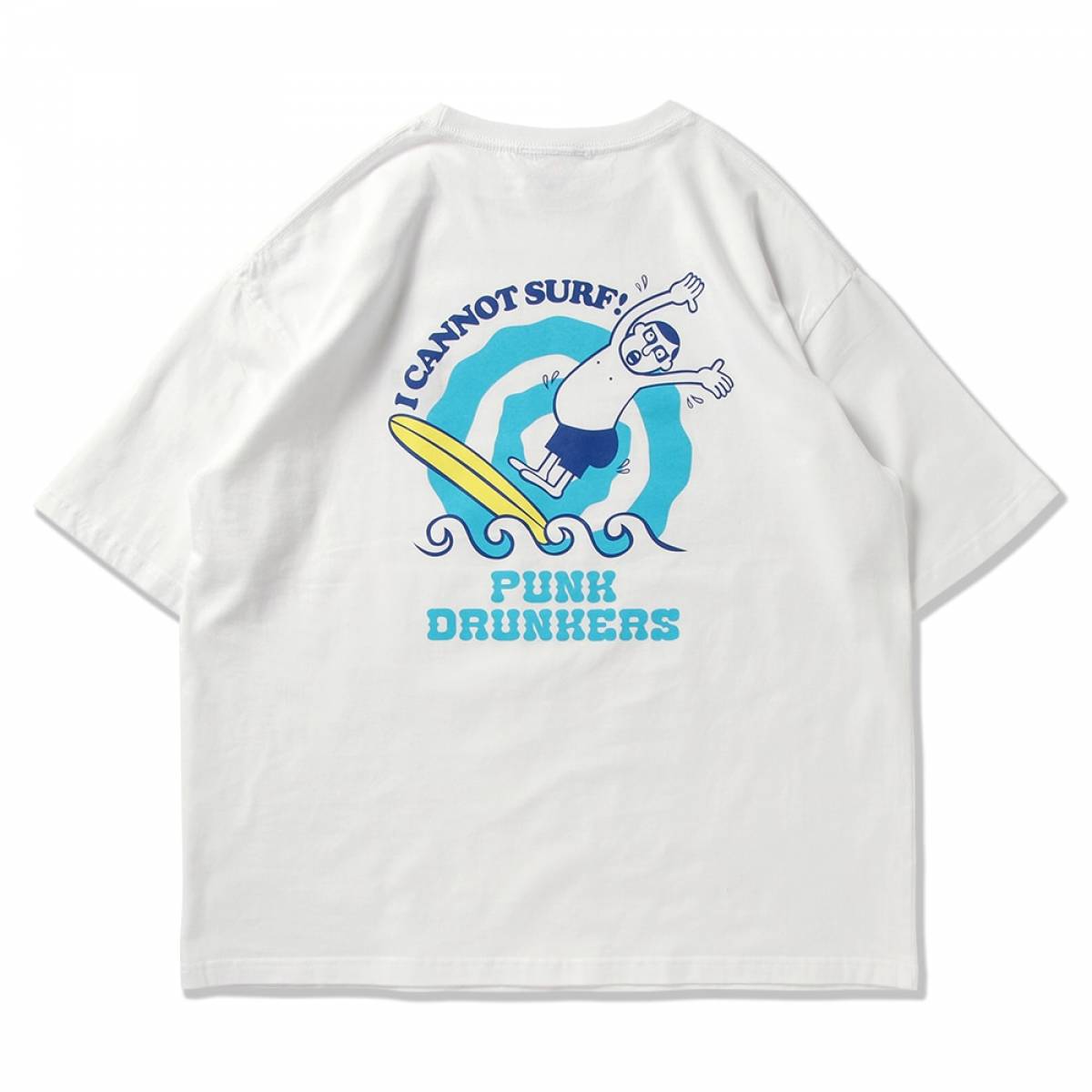 【予約商品】PUNK DRUNKERS (パンクドランカーズ) サーフィンできないBIG.TEE - WHITE