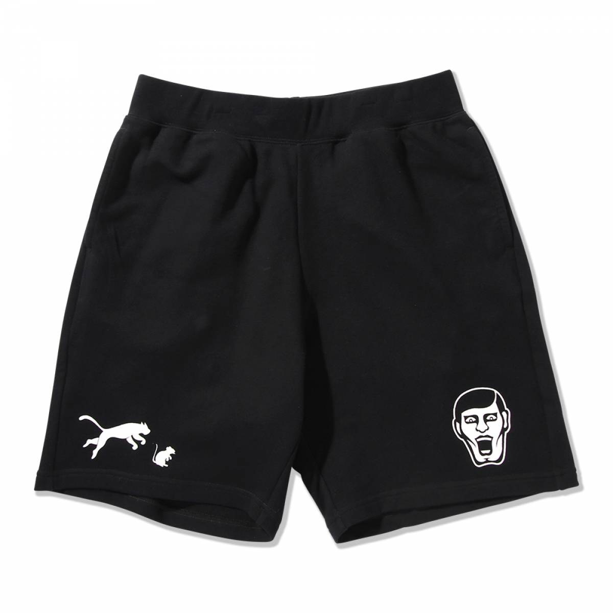 【予約商品】PUNK DRUNKERS (パンクドランカーズ)サッカースウェットショーツ - BLACK