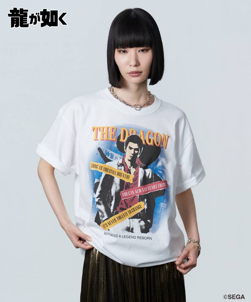 【予約商品】龍が如く×glamb(グラム) Kazuma Kiryu T-shirt II - White