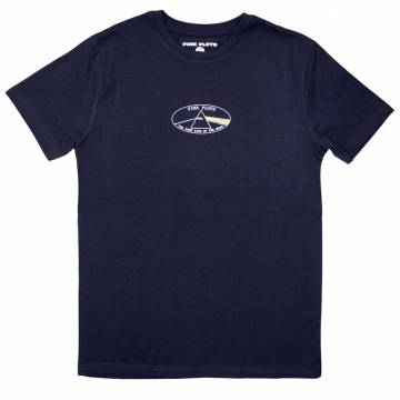 【予約商品】PINK FLOYD バンドTシャツ ユニセックス: Mini Dark Side of The Moon Oval (Navy Blue) - NAVY BLUE