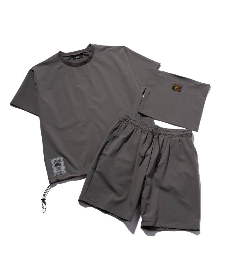 【予約商品】glamb(グラム) Packable Easy Nylon Set Up / パッカブルイージーナイロンセットアップ - Gray