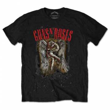 【予約商品】GUNS N' ROSES バンドTシャツ ユニセックス: Sketched Cherub (Black) - BLACK