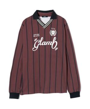 【予約商品】glamb(グラム) GB0424/CS10 : Stripe Football Cutsew / ストライプフットボールカットソー - Wine