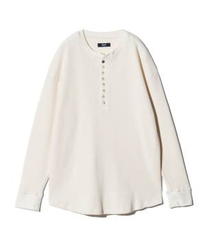 【予約商品】glamb(グラム)GB0125/CS19 : Waffle Augusta Cutsew / ワッフルオーガスタカットソー - White