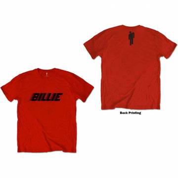 【予約商品】BILLIE EILISH バンドTシャツ ユニセックス: Racer Logo & Blohsh (Red) (Back Print) - RED