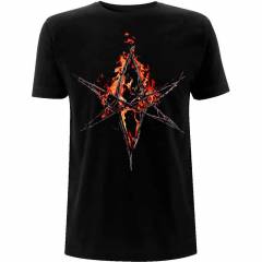 【予約商品】BRING ME THE HORIZON バンドTシャツ ユニセックス: Flaming Hex (Black) - BLACK
