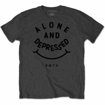 【予約商品】BRING ME THE HORIZON バンドTシャツ ユニセックス: Alone & Depressed (Charcoal Grey) - CHARCOAL GREY